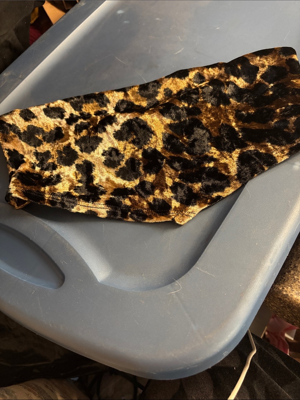 Bear Dance Junior Leopard Velvet Strapless Crop Top Medium